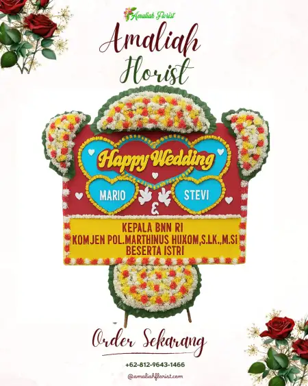 Papan Bunga Pernikahan Sikap Dalam